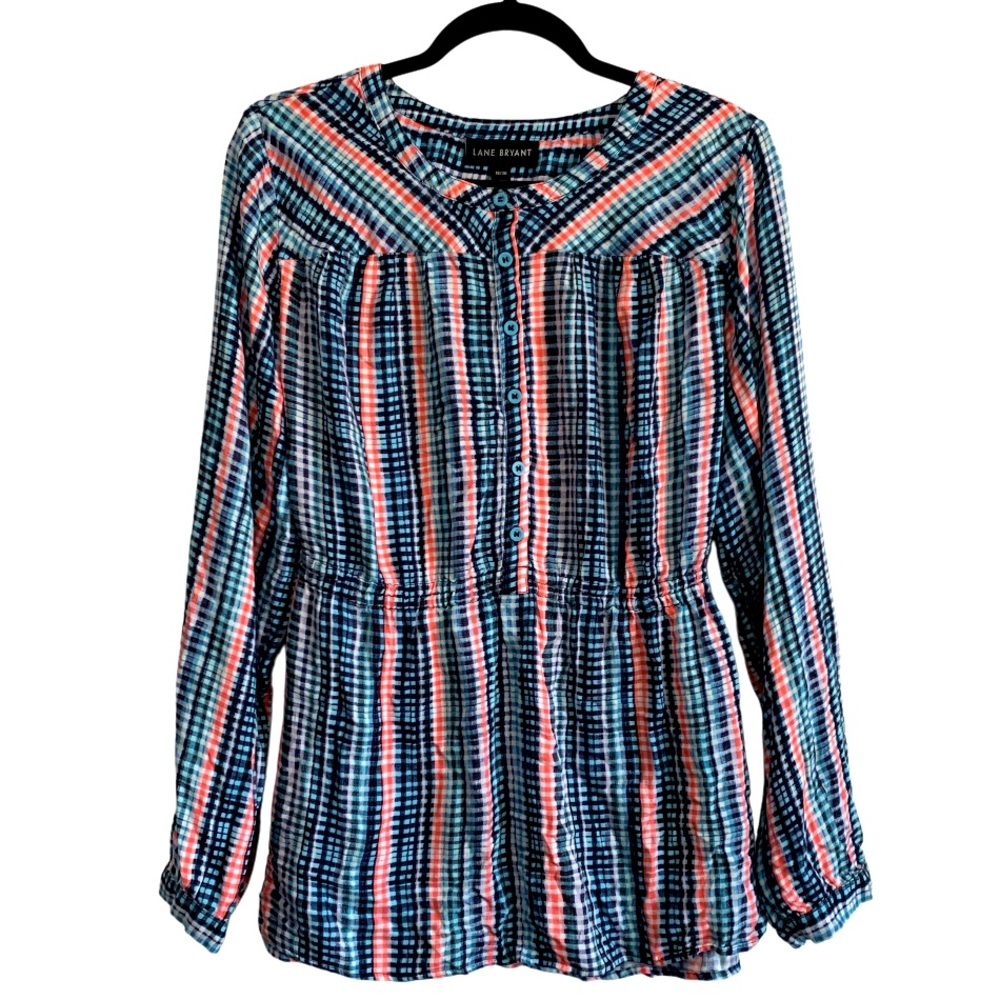 Lane Bryant Plaid Print Top